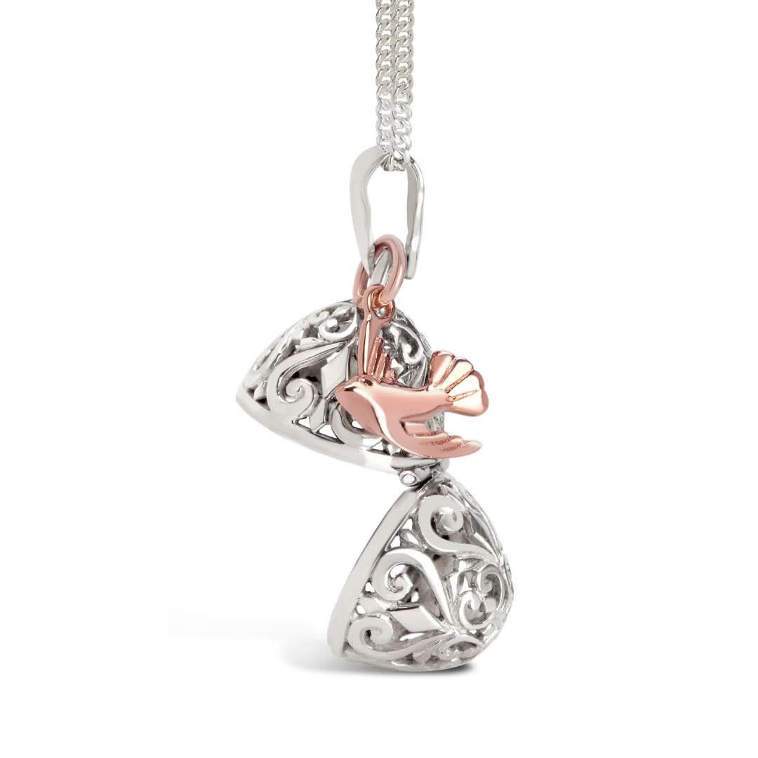Elegant Silver Bird Locket Necklace - Perfect for Gifts, Weddings & Special Occasions | Handcrafted Jewelry for Women
