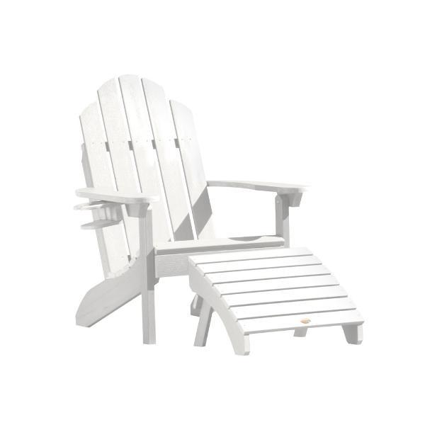 Premium Adirondack Westport Chair with Cup Holder & Folding Ottoman - Outdoor Patio Furniture for Backyard, Poolside & Garden Relaxation