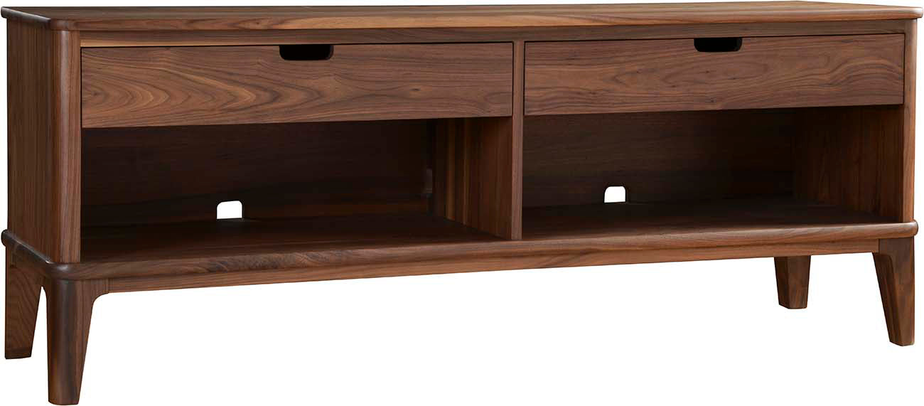 Walnut Grove Solid Wood TV Stand with Storage - Modern Entertainment Center for Living Room, Home Theater & Gaming Setup