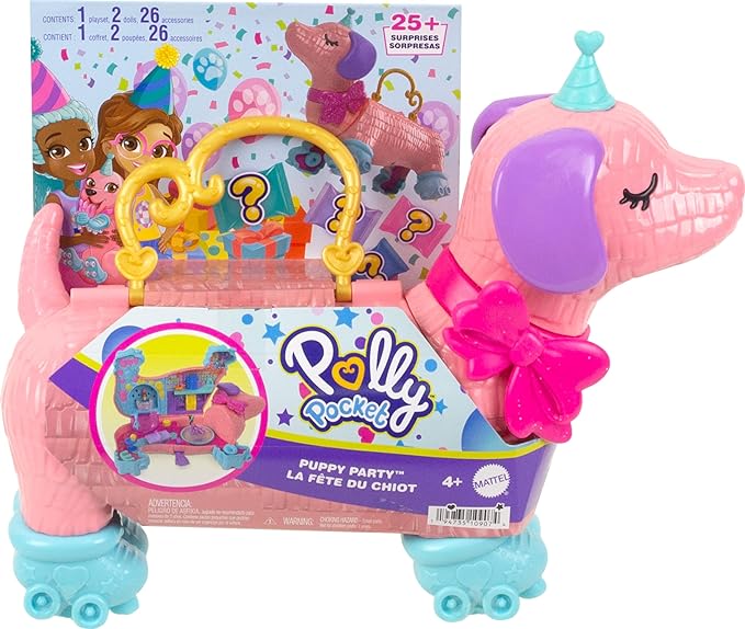 Polly Pocket Puppy Party Playset - Interactive Toy for Kids with Adorable Puppy Figures & Fun Accessories | Perfect for Pretend Play, Birthday Gifts & Collectible Fun
