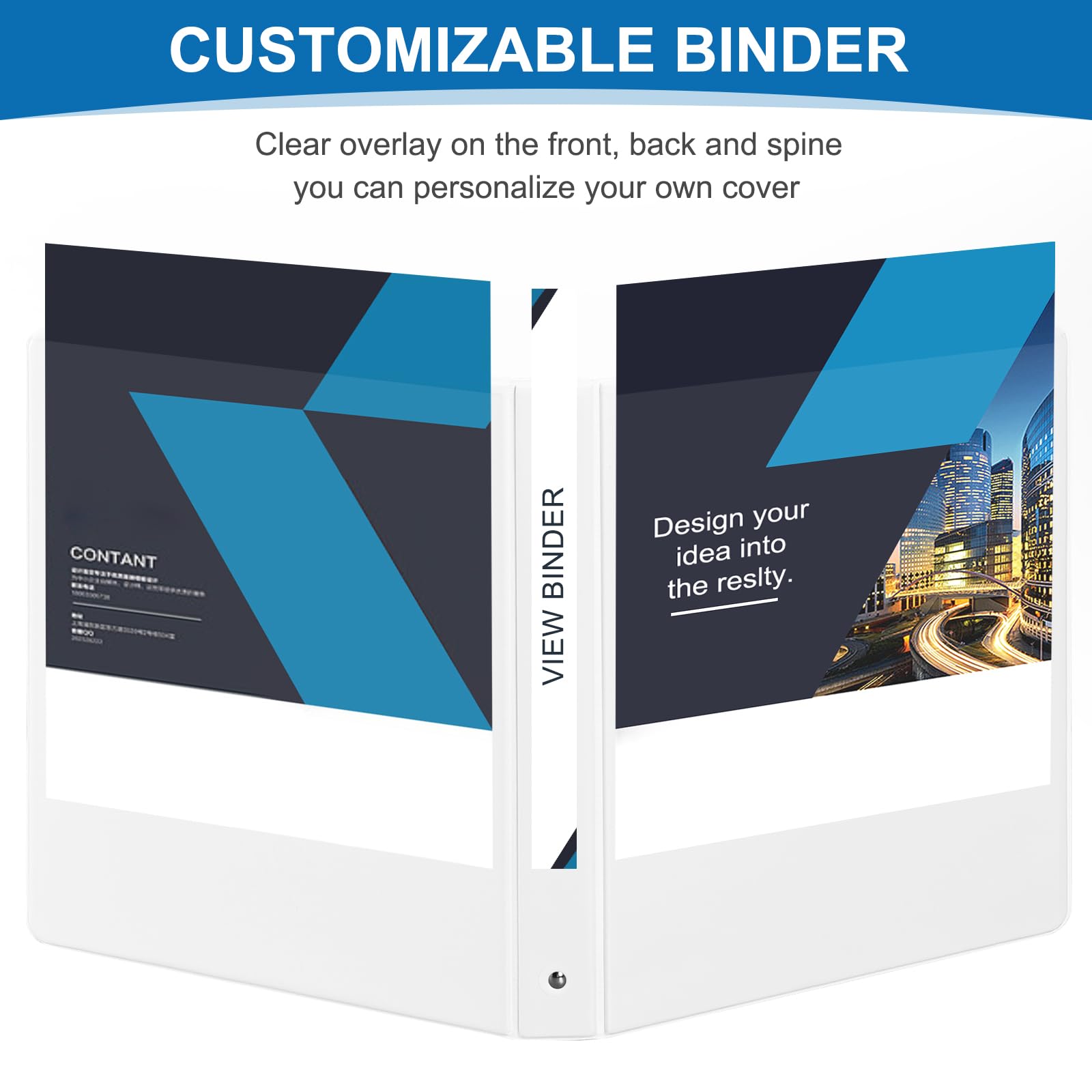 1 Inch 3-Ring Binder with Clear View Cover - 1