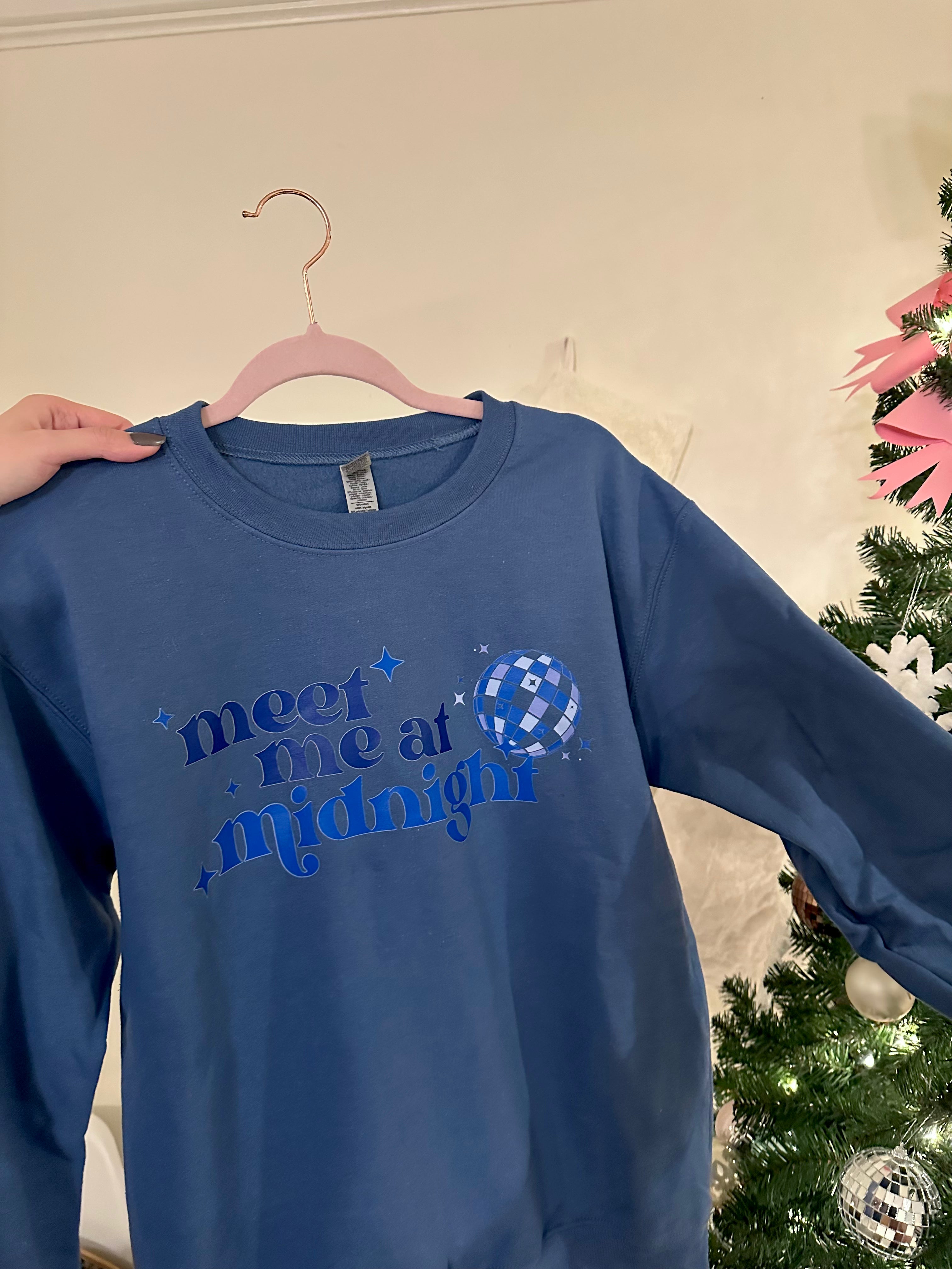 Meet Me At Midnight Sweatshirt - Cozy Pullover for Women | Perfect for Late Night Hangouts & Casual Outfits