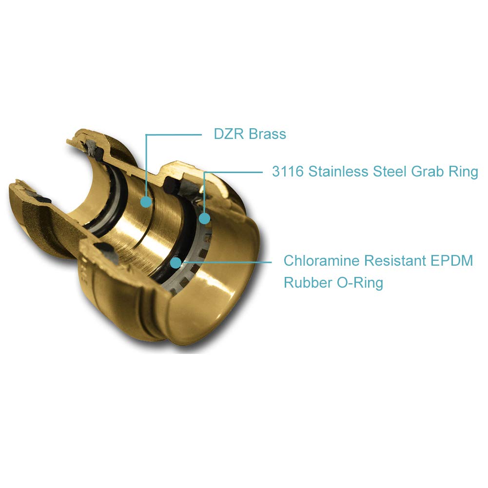 SharkBite 3/4 Inch HG110-HX Thermostatic Mixing Valve with Integral Checks - Push to Connect Brass Plumbing Fitting for PEX, Copper, CPVC, PE-RT & HDPE (Model 24867) - Perfect for Water Heater, Radiant Heating & Plumbing System Installations