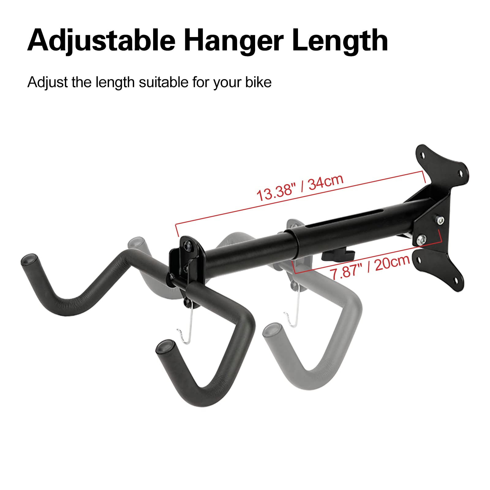 Cyfie Bike Wall Mount Hanger - Heavy Duty Bicycle Storage Rack Hook for Mountain, Road & Hybrid Bikes - Space Saving Horizontal Indoor Bike Holder for Garage, Apartment & Home Organization (Perfect for Small Spaces & Bike Enthusiasts)