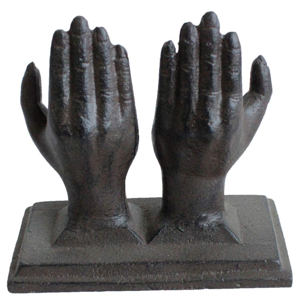 Vintage Wrought Iron Business Card Holder - Elegant Two-Hand Figurine Sculpture for Office Desk, Home & Office Decor - Perfect for Reception Areas, Corporate Gifts & Modern Interior Design
