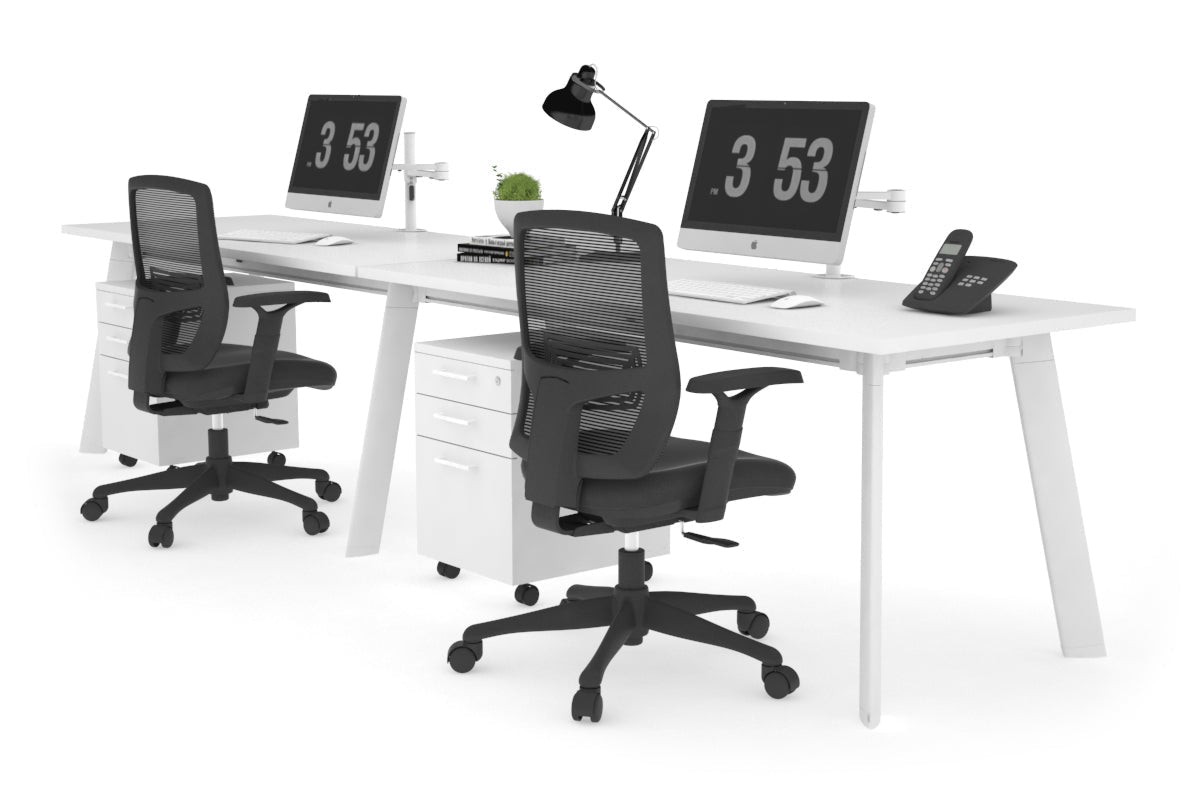 2 Person Office Workstation Desk with Switch - 1200L x 700W Dimensions - Perfect for Collaborative Workspaces & Home Offices