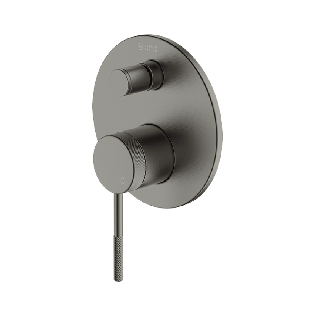 Abey Poco Knurled Shower Diverter Mixer Trim Kit - Gunmetal Finish 6SHD EXT KGM - Perfect for Bathroom Renovation & Modern Shower Systems