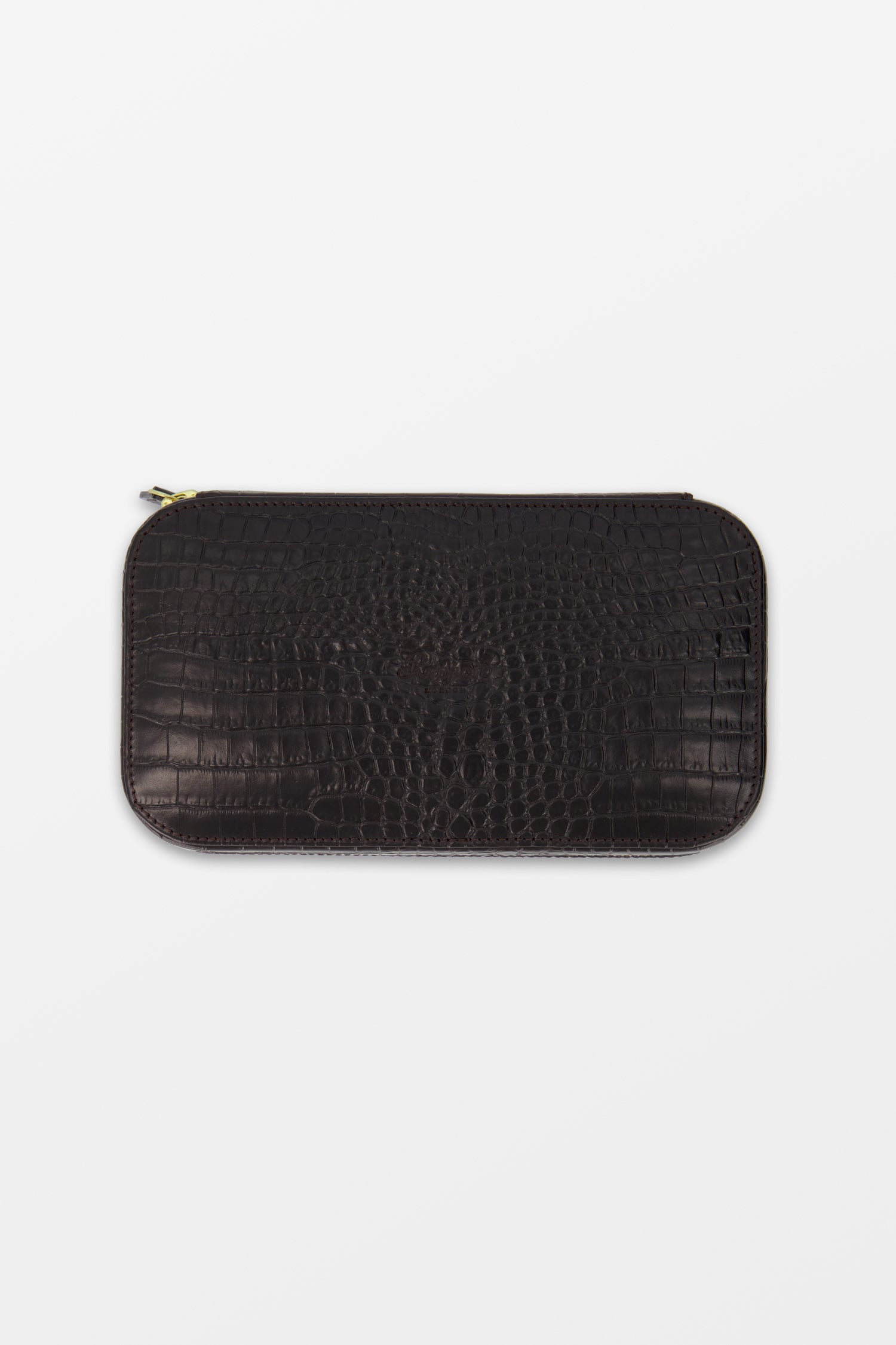 Premium Brown Crocodile Leather Cigar Case for Brompton - Holds 3 Cigars - Perfect for Travel, Gifts & Outdoor Smoking