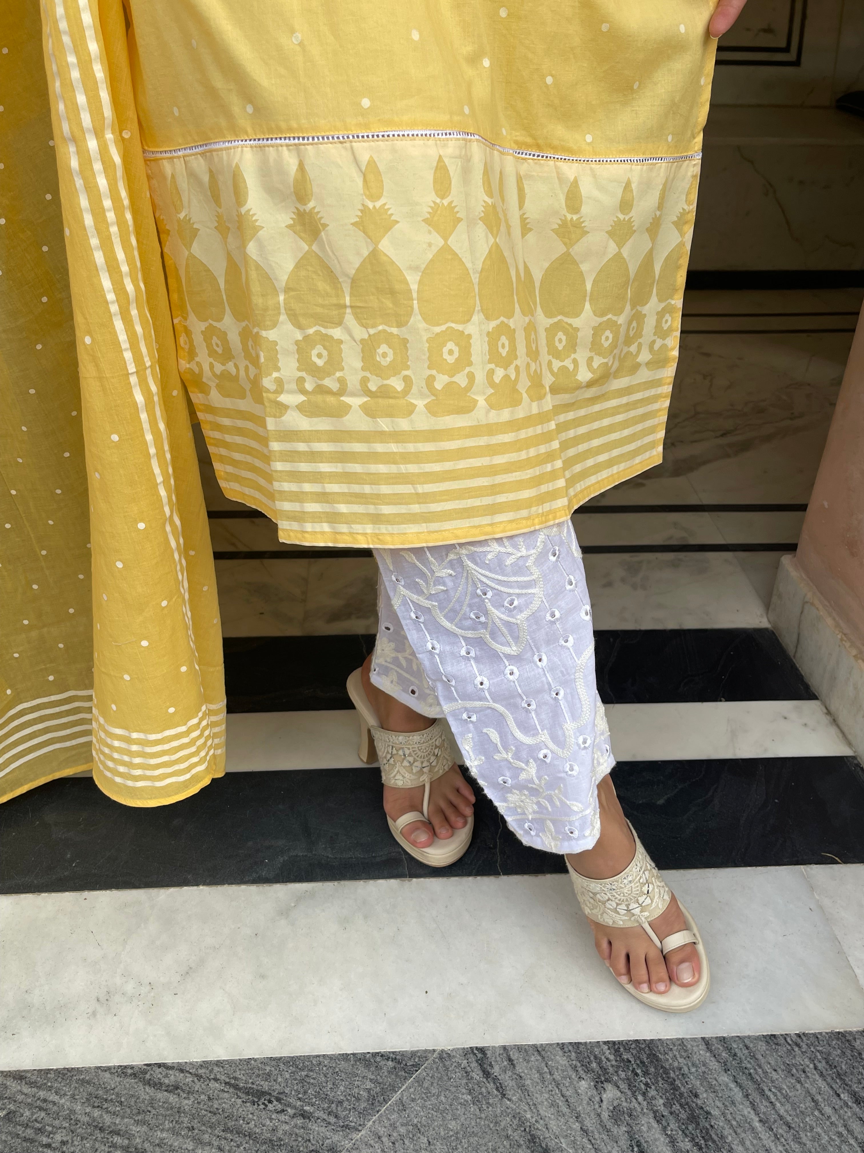 Stylish Yellow Embroidered Dupatta Suit Set for Women - Traditional Indian Ethnic Wear for Weddings, Festivals & Special Occasions