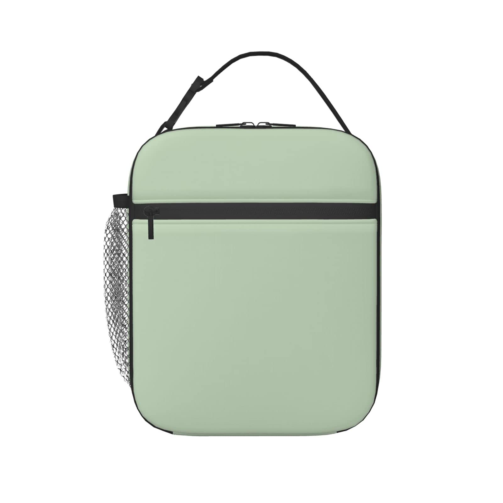 YvoneDBrownn Insulated Lunch Bag for Women - Solid Sage Mint Green Matching Tote & Cooler Bag, Water-resistant Thermal Lunch Box - Perfect for Picnic, Boating, Beach, Fishing, Work (Black, One Size)