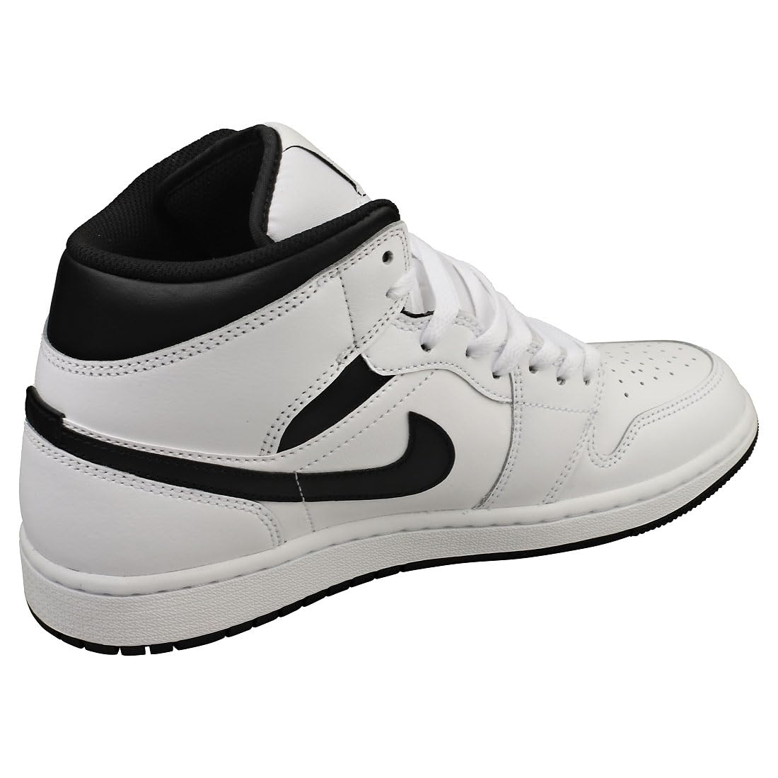 Jordan Men's 1 Mid Basketball Shoes - White/Black-White-Black (DQ8426 132) | High-Top Sneakers for Streetwear & Casual Wear | Perfect for Basketball, Gym & Everyday Fashion