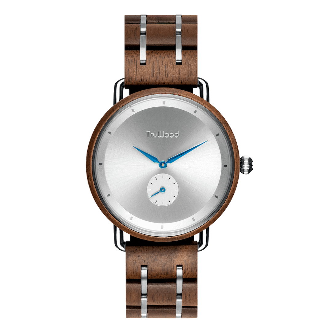 Truwood Dune Wooden Watch for Men - Natural Wood Grain Analog Wristwatch with Stainless Steel Clasp - Perfect for Outdoor, Casual & Business Wear