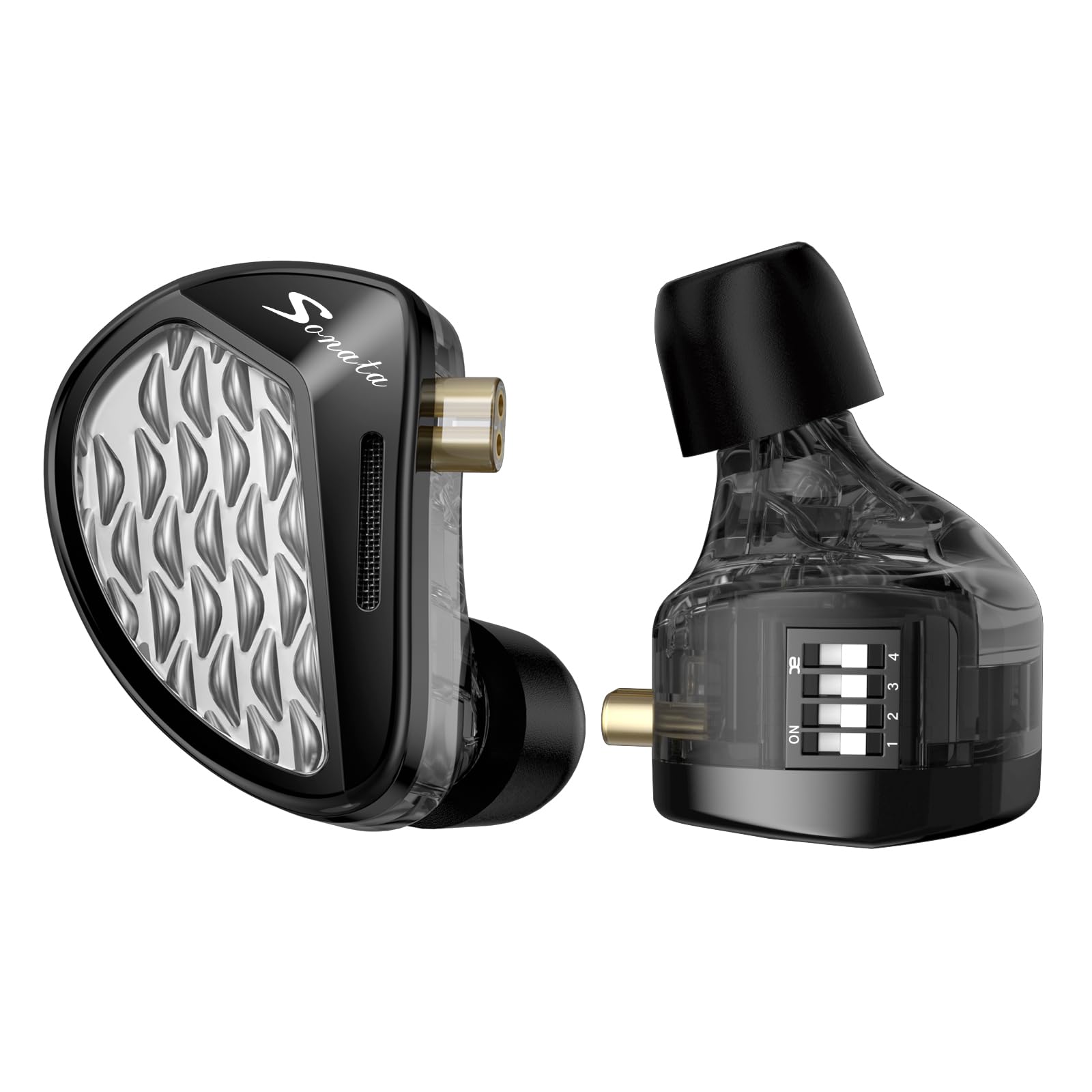KZ Sonata 14BA IEMs - Professional In-Ear Monitor Headphones with 4 Tuning Switches | High-Fidelity HiFi Earphones for Musicians | Crystal Clear Stereo Sound Across All Frequencies | Comfortable Design for Stage Performances & Studio Recording