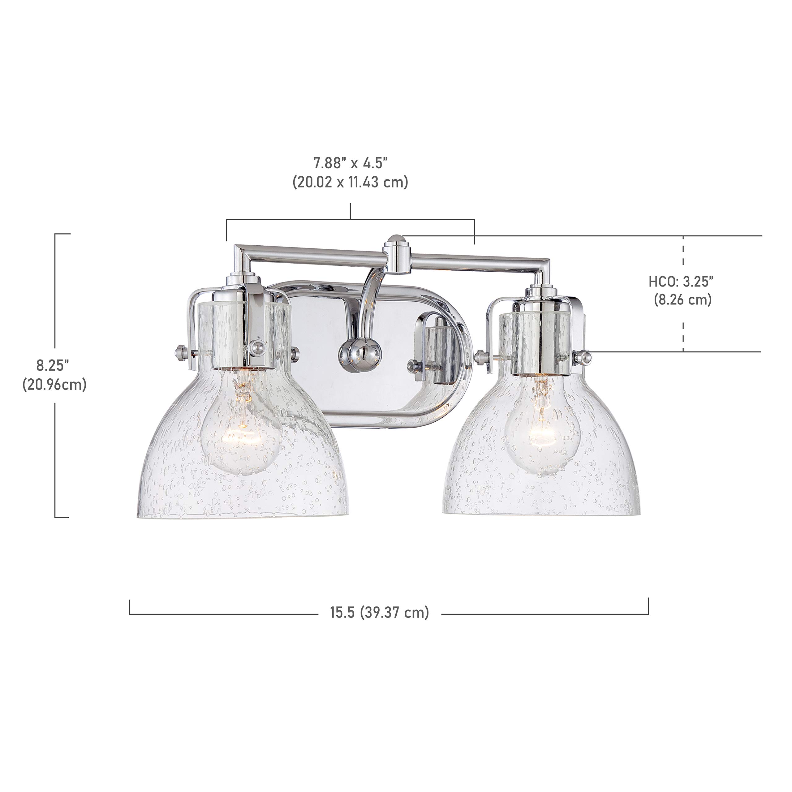 Minka Lavery 5722-77 Urban Industrial Wall Light Fixture - 2-Light Bathroom Vanity Lighting, 200W, Chrome Finish - Perfect for Modern Farmhouse Bathrooms & Industrial Style Bedrooms