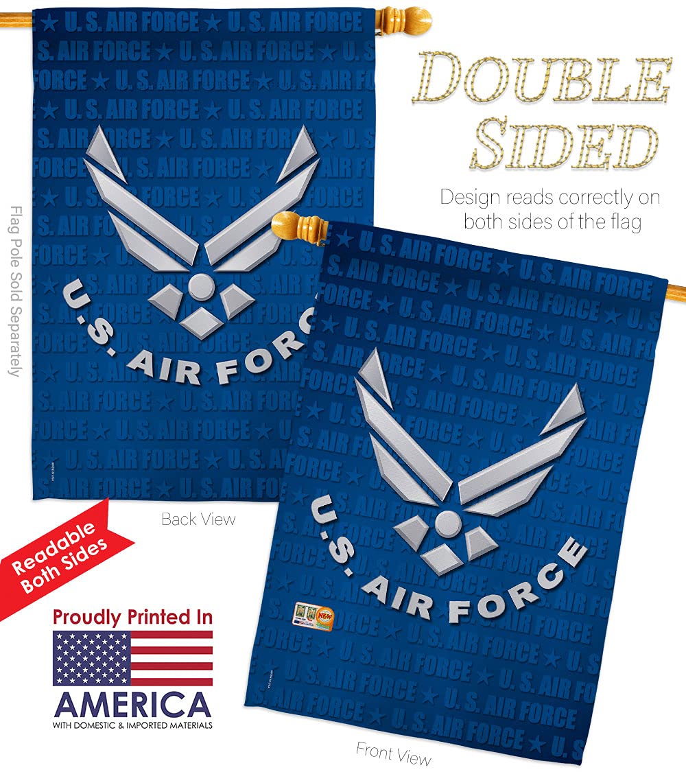 US Air Force Garden Flags Kit - Double-Sided 28x40 Inch Military Yard Banner - Armed Forces USAF Veteran Retiree Decorative Gift - Made in USA - Perfect for Patriotic Home Decor & Military Appreciation Events