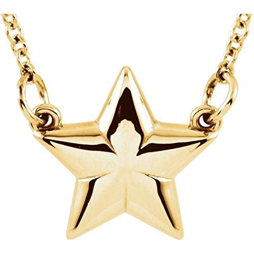 14K Yellow Gold Star Pendant Necklace - 18