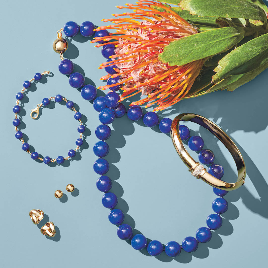 12mm Lapis Lazuli Beaded Necklace for Women - Genuine Stone Jewelry Gift for Meditation, Healing & Spiritual Energy