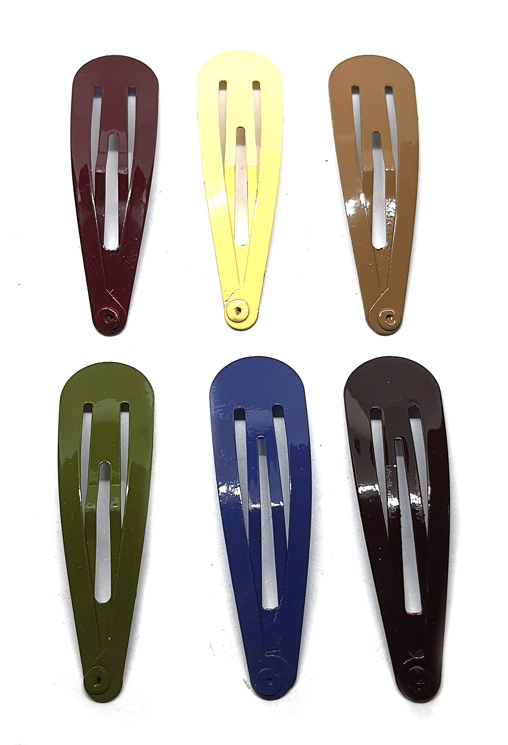 24 Pcs Earth Tone Hair Snap Clips - 50mm Plain Hair Accessories for Women & Girls - Perfect for School, Work, and Everyday Styling