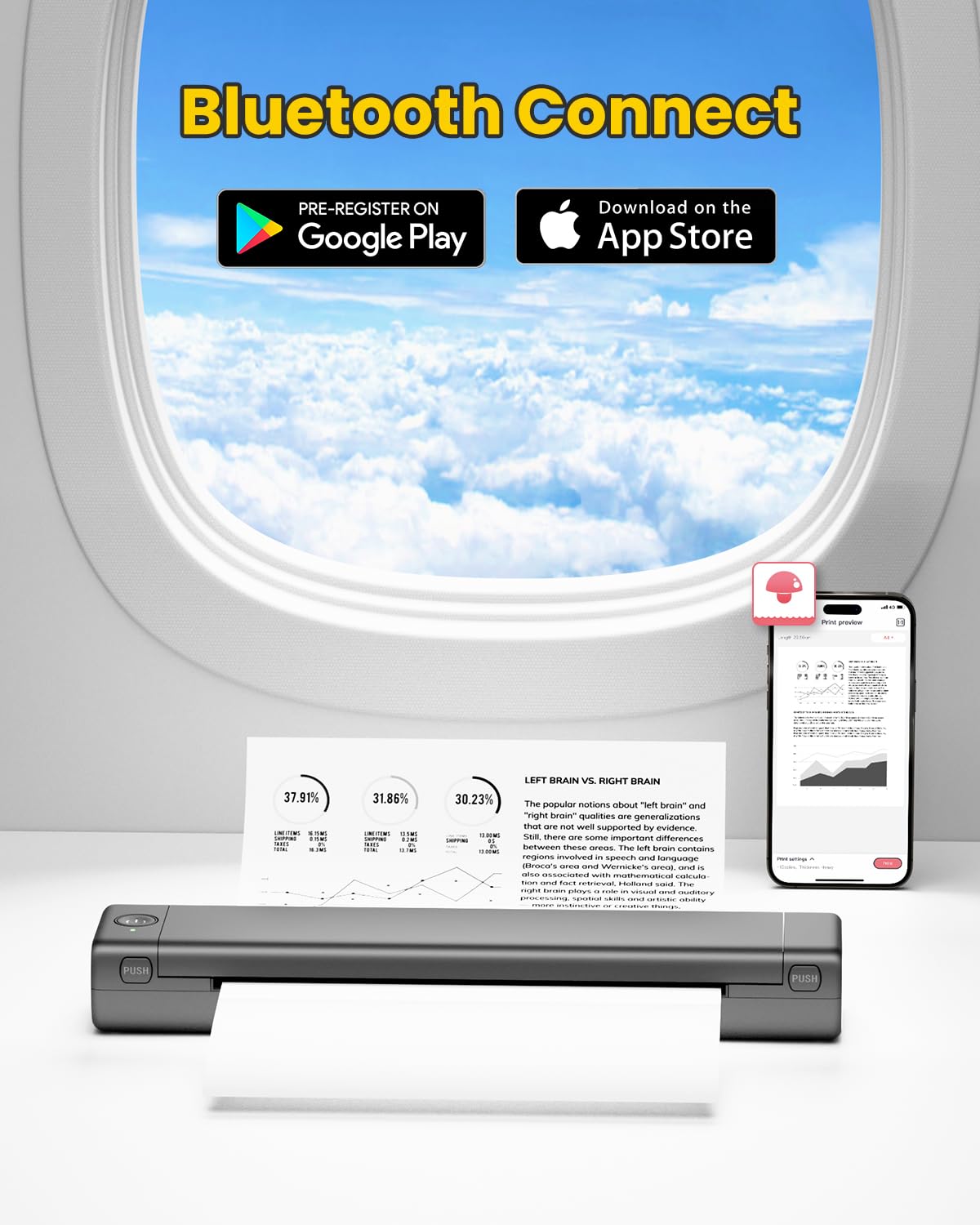 Phomemo M08F Wireless Thermal Printer - Portable A4 Bluetooth Printer for Home & Business, Compatible with iPhone, Android & Laptop - Perfect for Receipts, Labels, Photos & Tattoo Designs