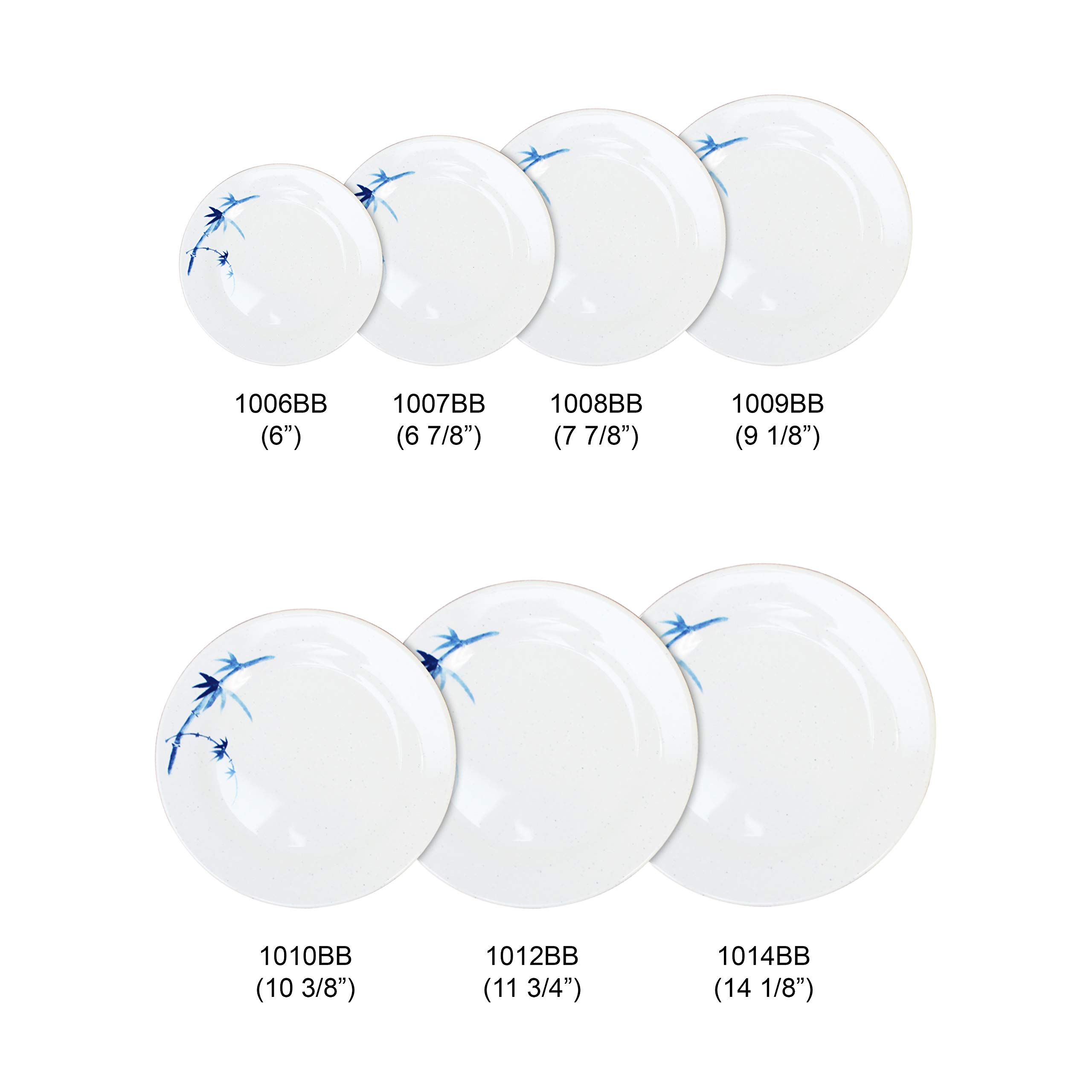 Thunder Group Blue Bamboo Melamine Dinnerware Set - 9 1/8