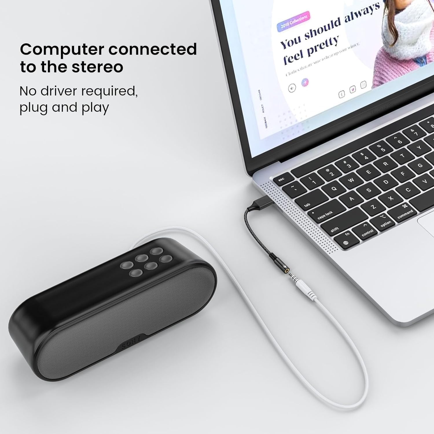 Mizi USB to 3.5mm Audio Jack Adapter - External Sound Card Converter for Headphones, PC, Laptop, Mac, Desktop, Linux & PS4 | Plug & Play Audio Dongle for Gaming, Streaming & Conference Calls (Black)