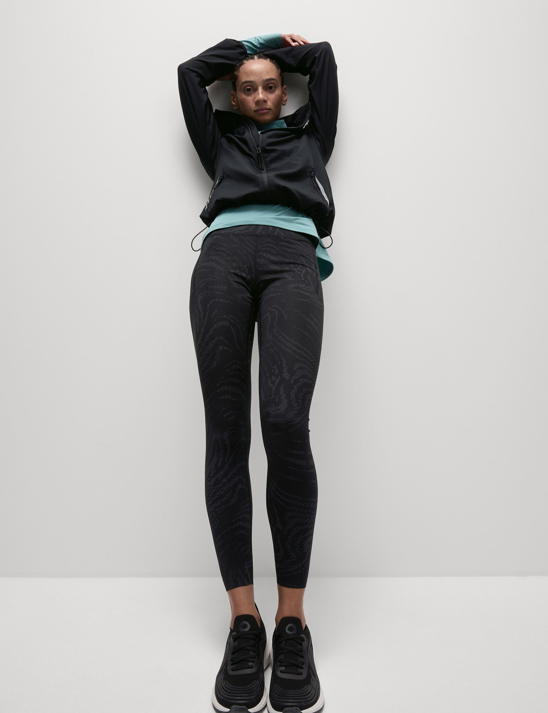 High Visibility Reflective Gym Leggings for Women - Black/Silver - Perfect for Night Running, Yoga & Workout Safety