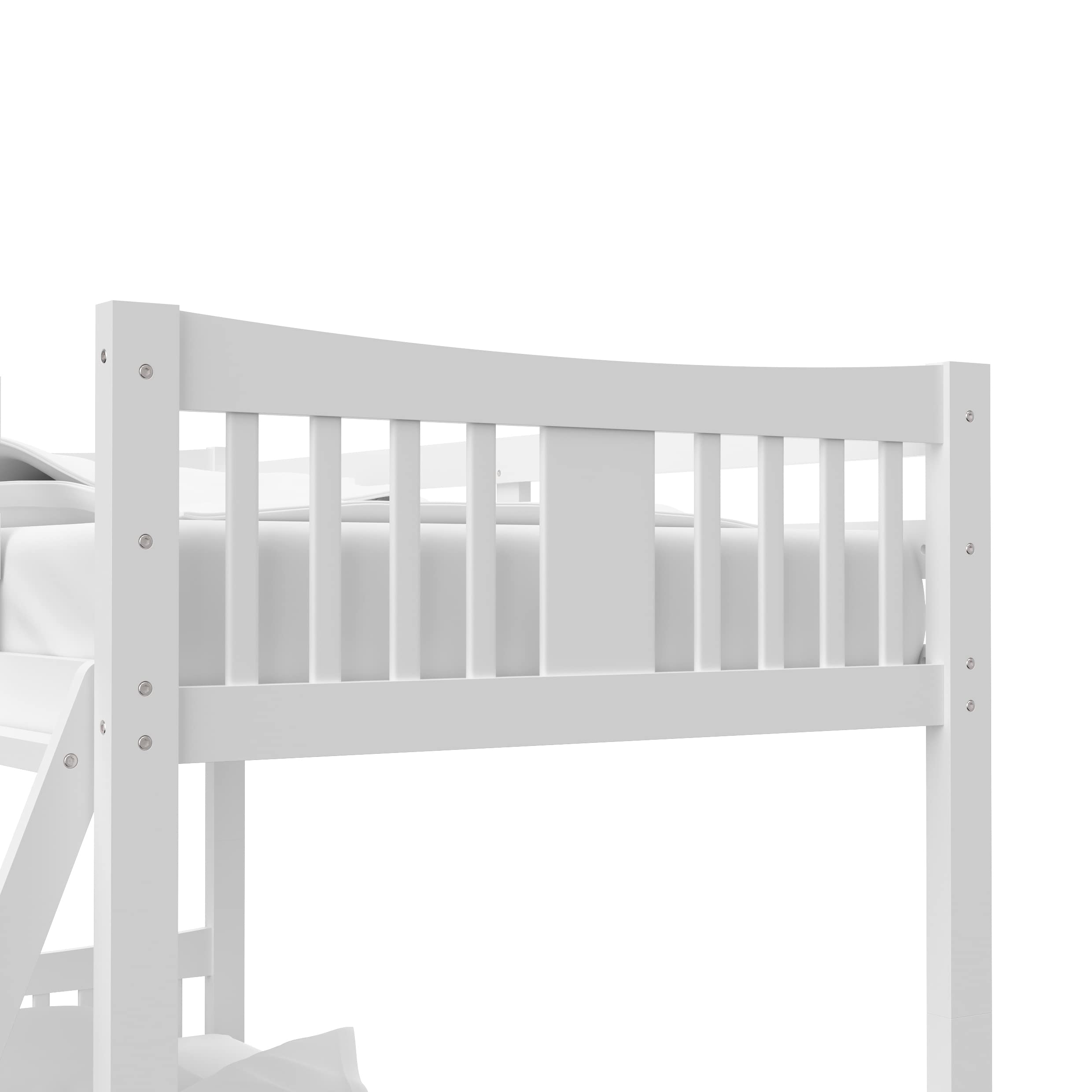 Storkcraft Caribou Twin Over Twin Bunk Bed for Kids - GREENGUARD Gold Certified, Convertible to 2 Separate Twin Beds, Sturdy White Wooden Bunk Bed | Perfect for Kids' Bedrooms, Shared Rooms & Sleepovers