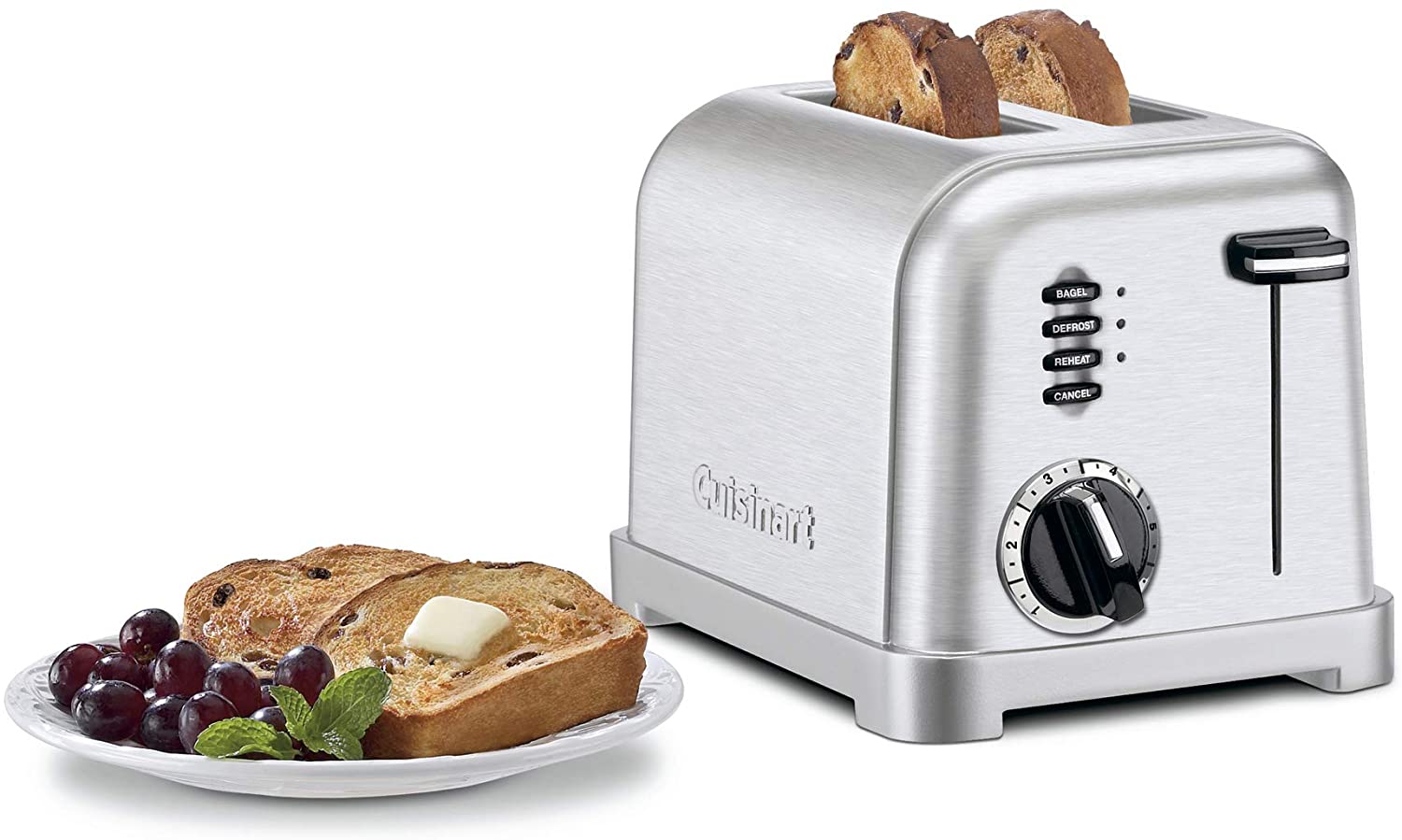 Cuisinart CPT-160 Classic 2-Slice Toaster - Refurbished with Warranty | Perfect for Breakfast, Toast, Bagels & Sandwiches | Compact & Durable Design for Home & Office Use