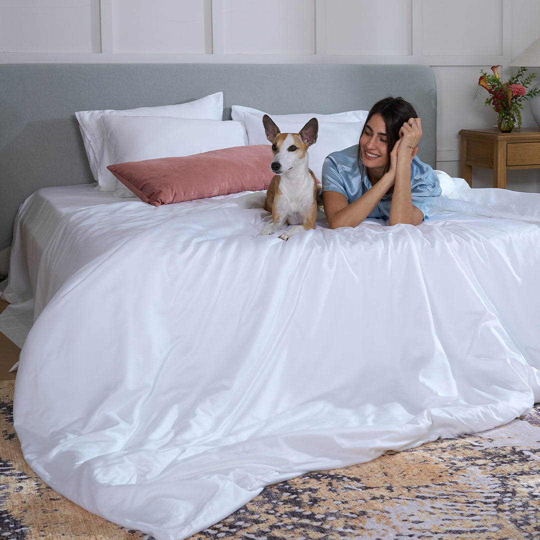 FURRFREE Bamboo Duvet Cover - Pet Hair Repellent Bedding for Dogs & Cats - Hypoallergenic & Breathable - Perfect for Allergy Sufferers & Pet Owners - Cozy Home & Bedroom Decor