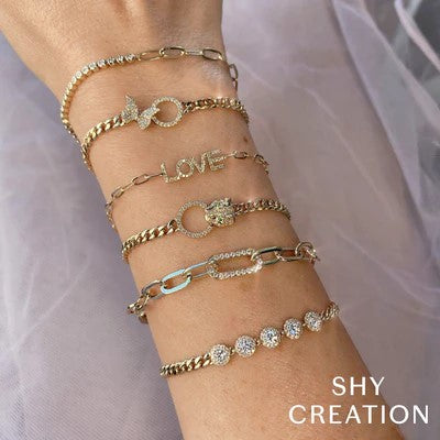 0.16CT Diamond & 0.03CT Emerald Panther Link Bracelet - Elegant Jewelry for Women, Perfect for Parties, Weddings & Special Occasions