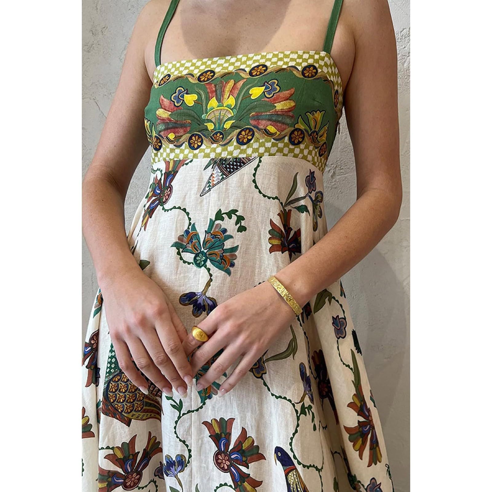Spaghetti Strap Maxi Dress - Long Boho Floral Dress for Women | Y2K Style Summer Beach Dress, Vacation Outfit, Wedding Guest Dress