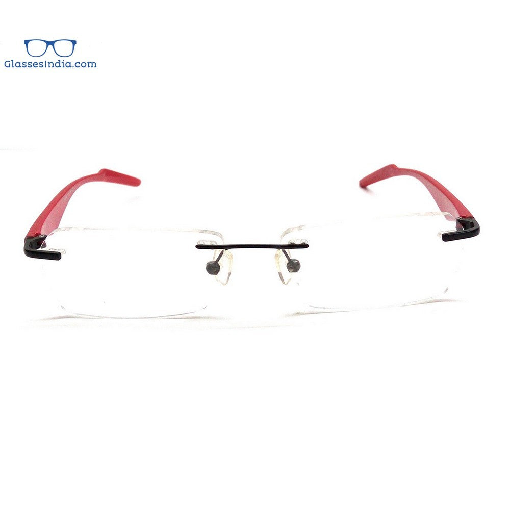 Blue Light Blocking Glasses for Computer & Screen Use - Red Rimless Anti Eyestrain Glasses (29044RD) - Perfect for Office Work, Gaming & Nighttime Screen Viewing