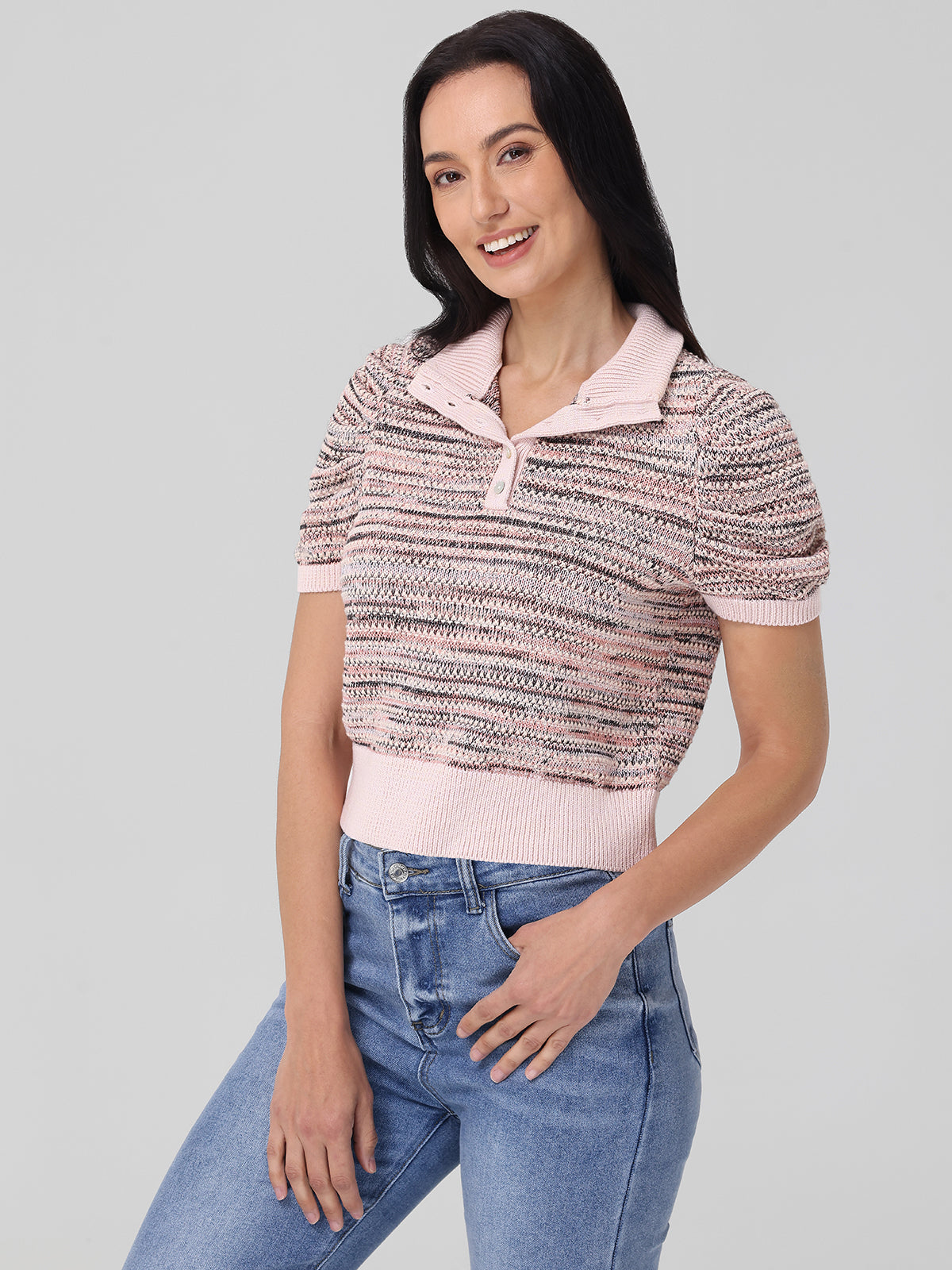 Ombre Mockneck Cotton Sweater for Women | Soft & Cozy Pullover | Perfect for Fall & Winter Outfits | Office Wear & Casual Chic Style