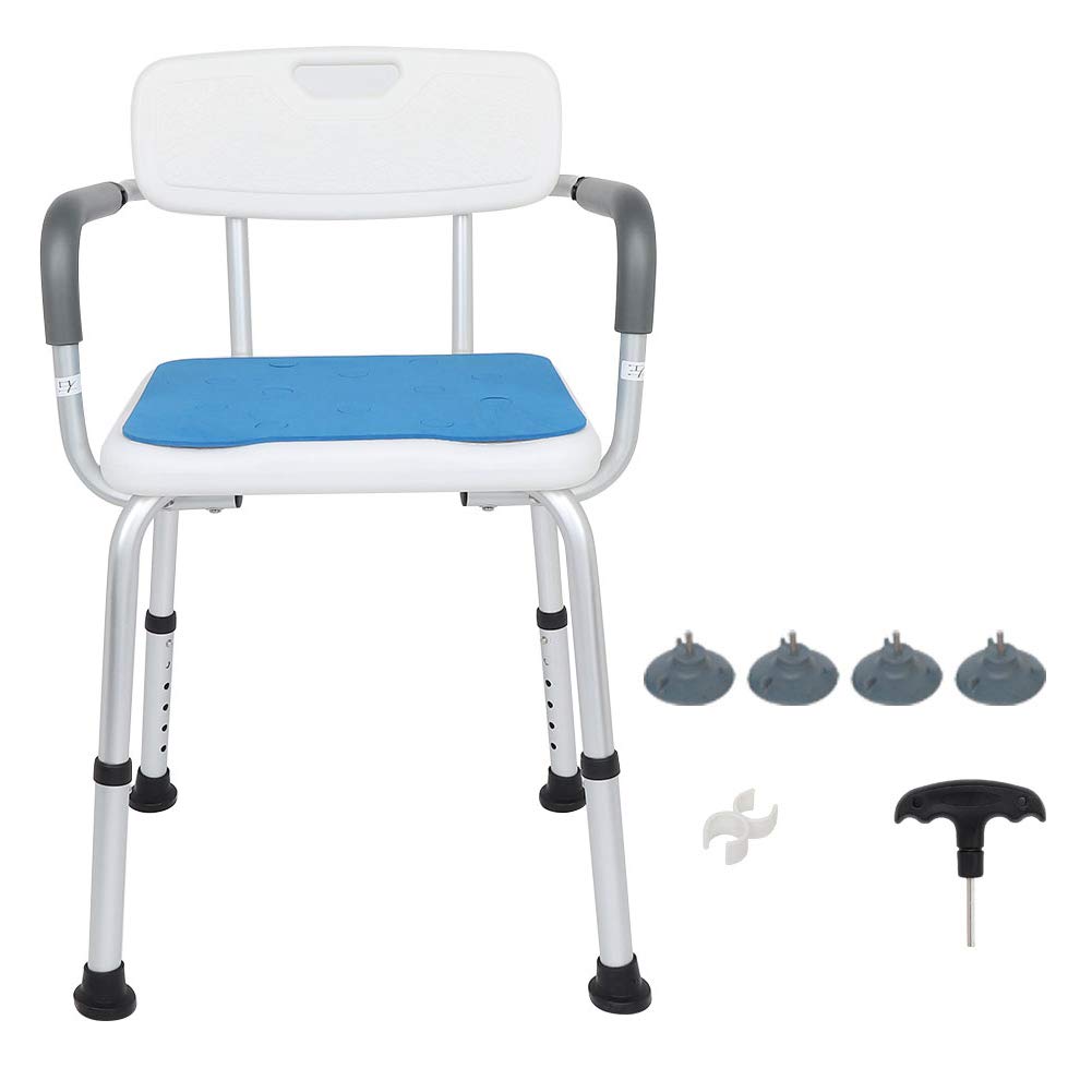 Adjustable Height Aluminum Alloy Safety Shower Chair - Sturdy Bath Stool for Elderly, Pregnant Women & Postpartum Care - Perfect for Bathroom Safety & Mobility Assistance