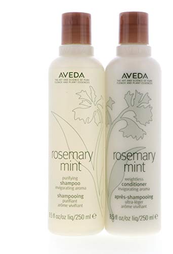Aveda Rosemary Mint Purifying Shampoo & Weightless Conditioner Set - 8.5oz Each (Pack of 4) for Deep Cleansing & Hydration - Perfect for Daily Hair Care & Scalp Refreshment