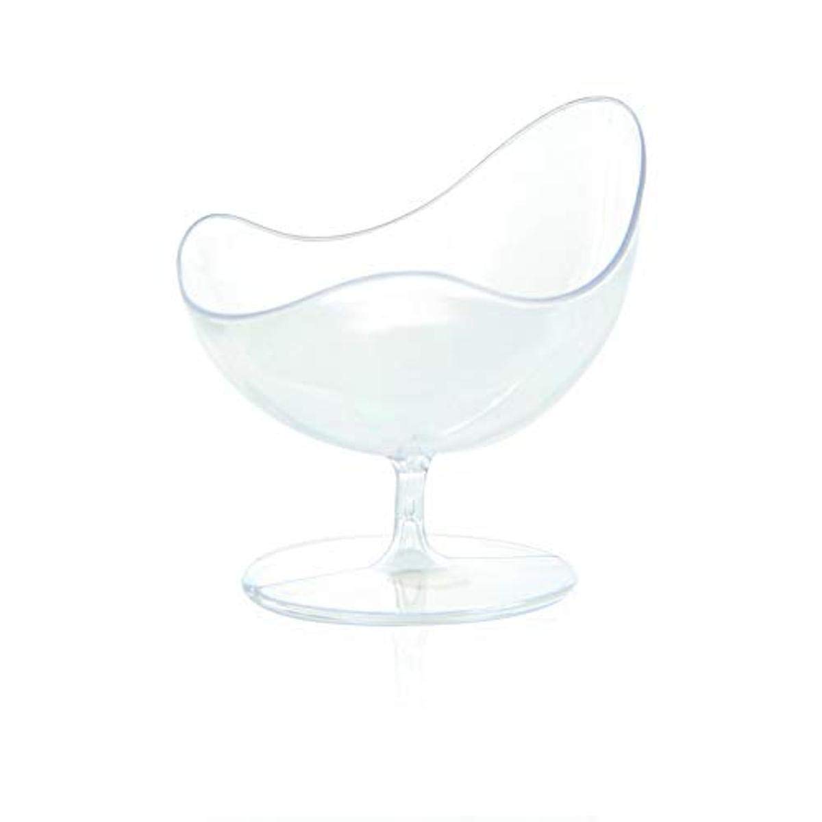 PacknWood 209MBCOUPE - 288-Pack Mini Clear Plastic Martini Glasses, 0.25oz BPA-Free Waved Cocktail Cups - Recyclable Transparent Party Drinkware (2.9x2.6x2.75 Inches) - Perfect for Weddings, Bars & Cocktail Events