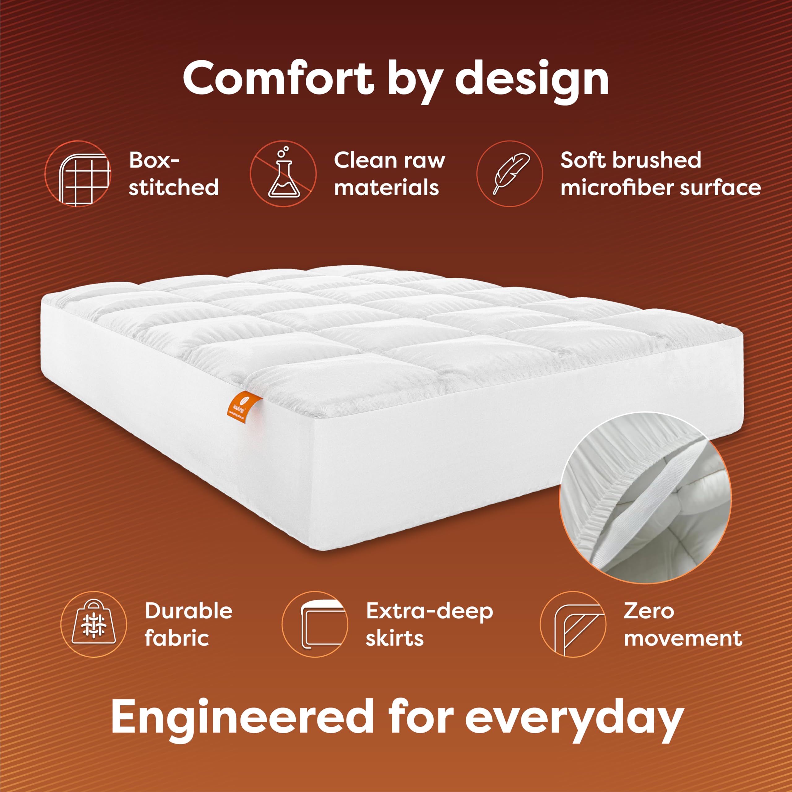 Hypoallergenic Mattress Cover - Overstuffed Deep Pocket Goose Down Alternative Pillow Top Mattress Topper - California King Size 72