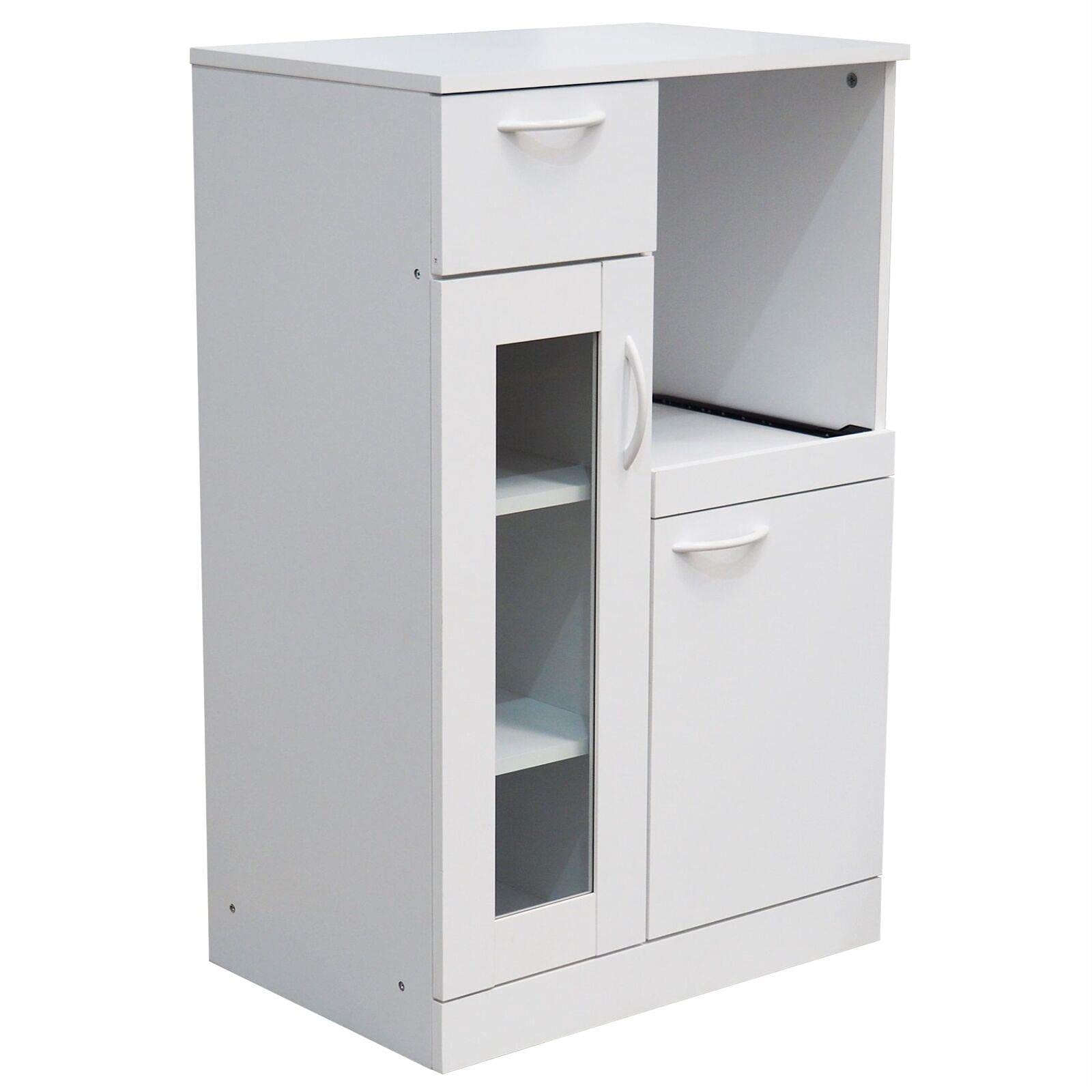 Adjustable Kitchen Pantry Cabinet with Shelves & Drawer - White Storage Organizer for Spices, Utensils & Dry Food - Perfect for Small Kitchens, Apartments & Pantry Organization