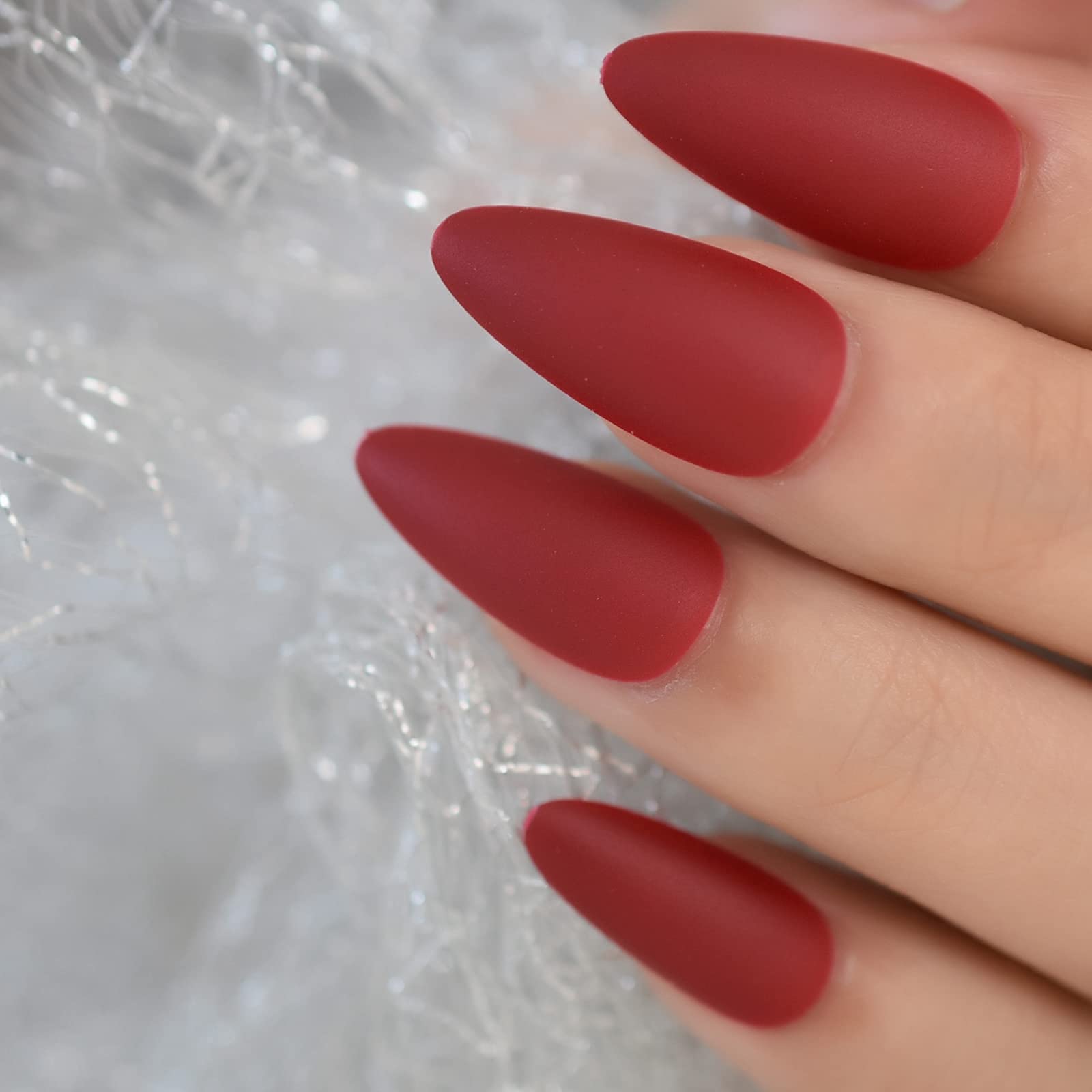 EchiQ 14 Packs Press on Nails - Medium Almond Shape Stiletto Artificial False Nails with Unique Designs (336pcs) - Matte Finish Fake Nails for Women, Perfect for Parties, Weddings & Everyday Wear