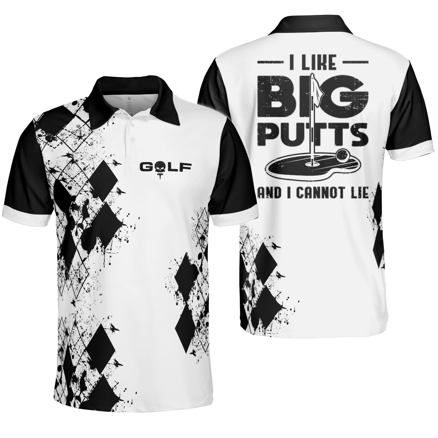 Funny Golf Polo Shirts for Men - Short Sleeve Moisture Wicking Dry Fit Performance Shirt - Perfect for Golf Outings, Casual Wear & Sports Activities