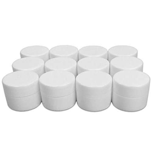 0.25 oz White Plastic Lip Balm Containers with Lids - 12 Pack for DIY Lip Balm, Homemade Cosmetics & Travel Essentials