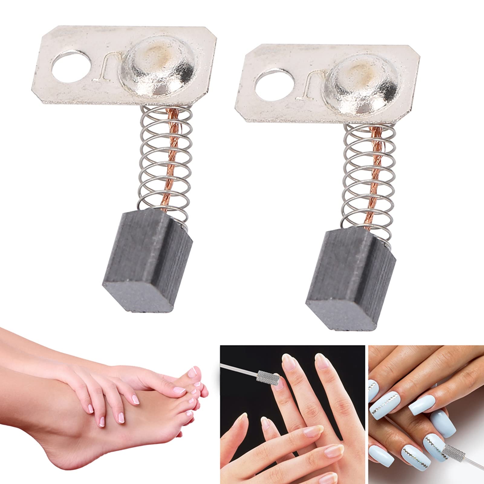 Nail Drill Carbon Brush Replacement for Manicure Machine - Salon & Home Use