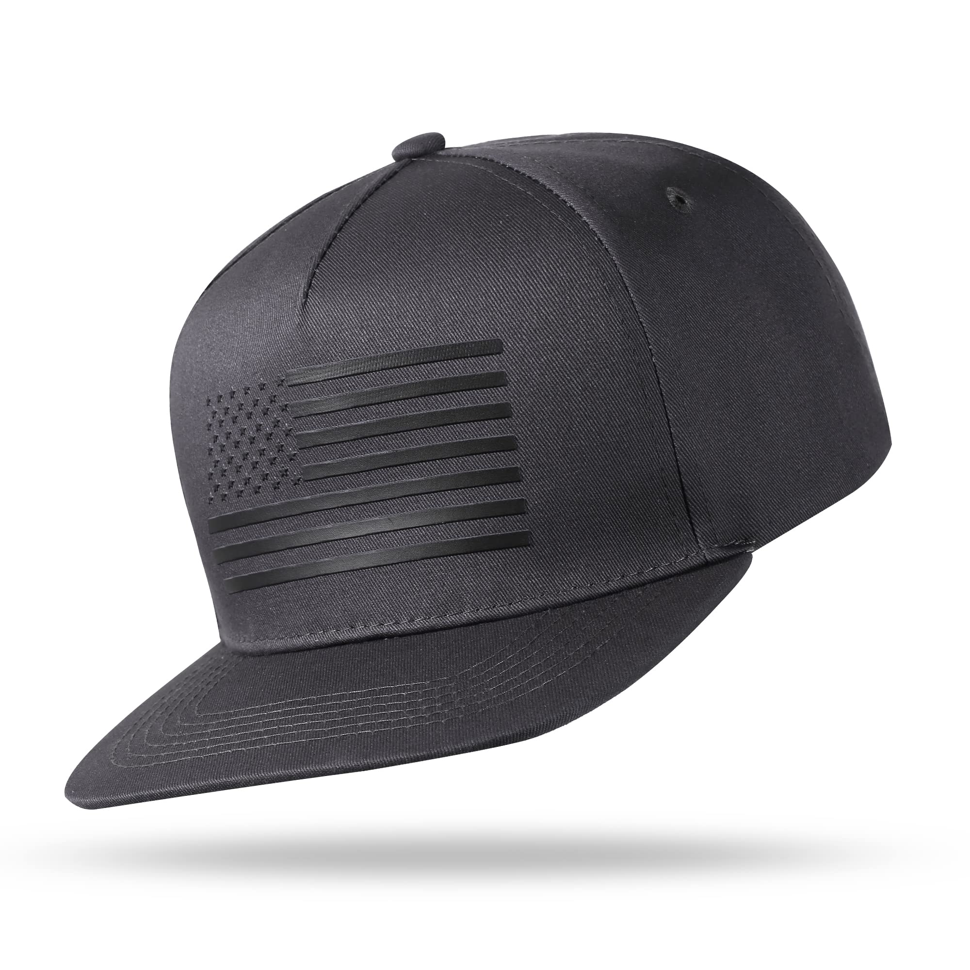 American Flag Snapback Trucker Hat for Men & Women - Adjustable, Breathable Mesh Baseball Cap with Flat Bill - Perfect for Outdoor Sports, Casual Wear & Patriotic Events