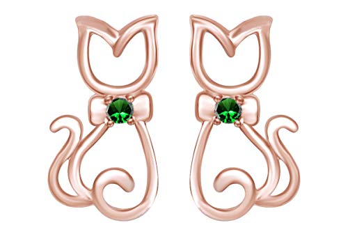 Rose Gold Over : Simulated Emerald