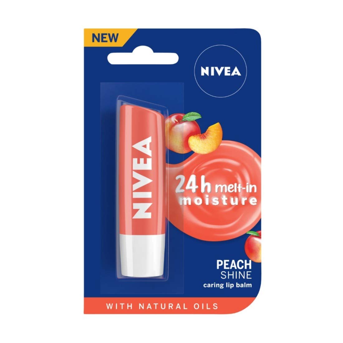 NIVEA Fruity Blackberry & Peach Shine Lip Balm 4.8g - Moisturizing & Nourishing Lip Care for Dry Lips - Perfect for Daily Use, Outdoor Activities & Makeup Prep