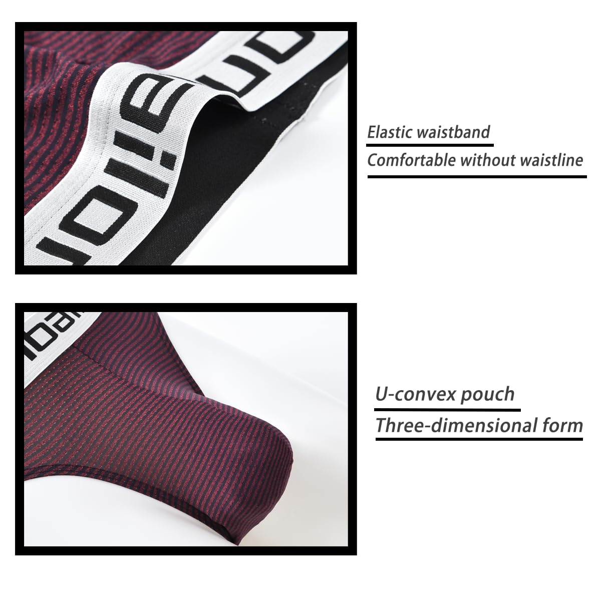 **Sexy Striped Men's Bulge Pouch Briefs - No Roll Leg, Wide Waistband, Ultra Soft Cotton Underwear for Comfort & Confidence - Perfect for Everyday Wear, Gym & Intimate Moments**