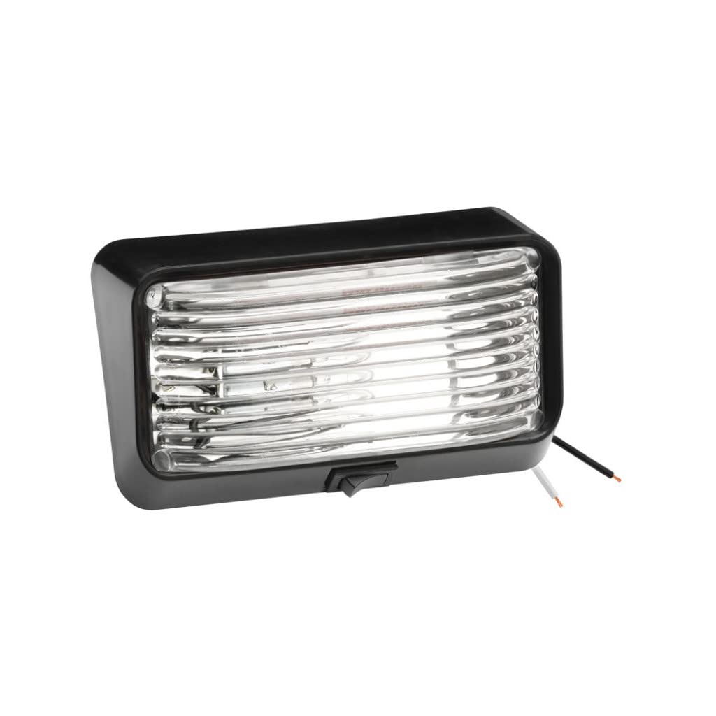 Draw-Tite Porch Light #78 - Clear Glass with Black Base & Switch - Outdoor Wall Sconce for Patio, Deck, Garage, and Entryway Lighting