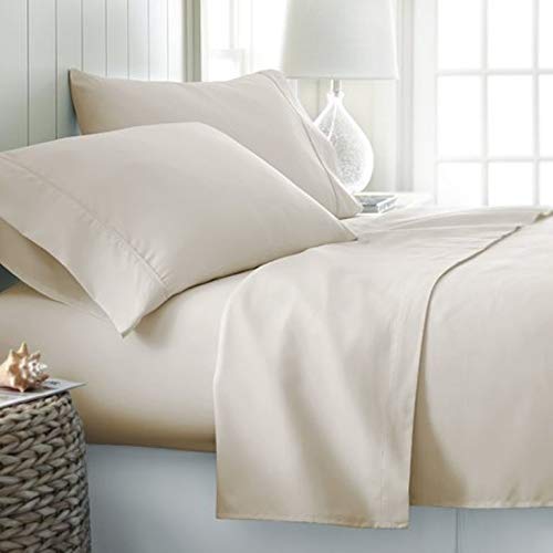 1000 Thread Count 100% Egyptian Cotton Oversized King Ivory 8-Piece Bed in a Bag Set - Includes 4pc Sheet Set, 3pc Comforter & 1pc Bed Skirt with 18
