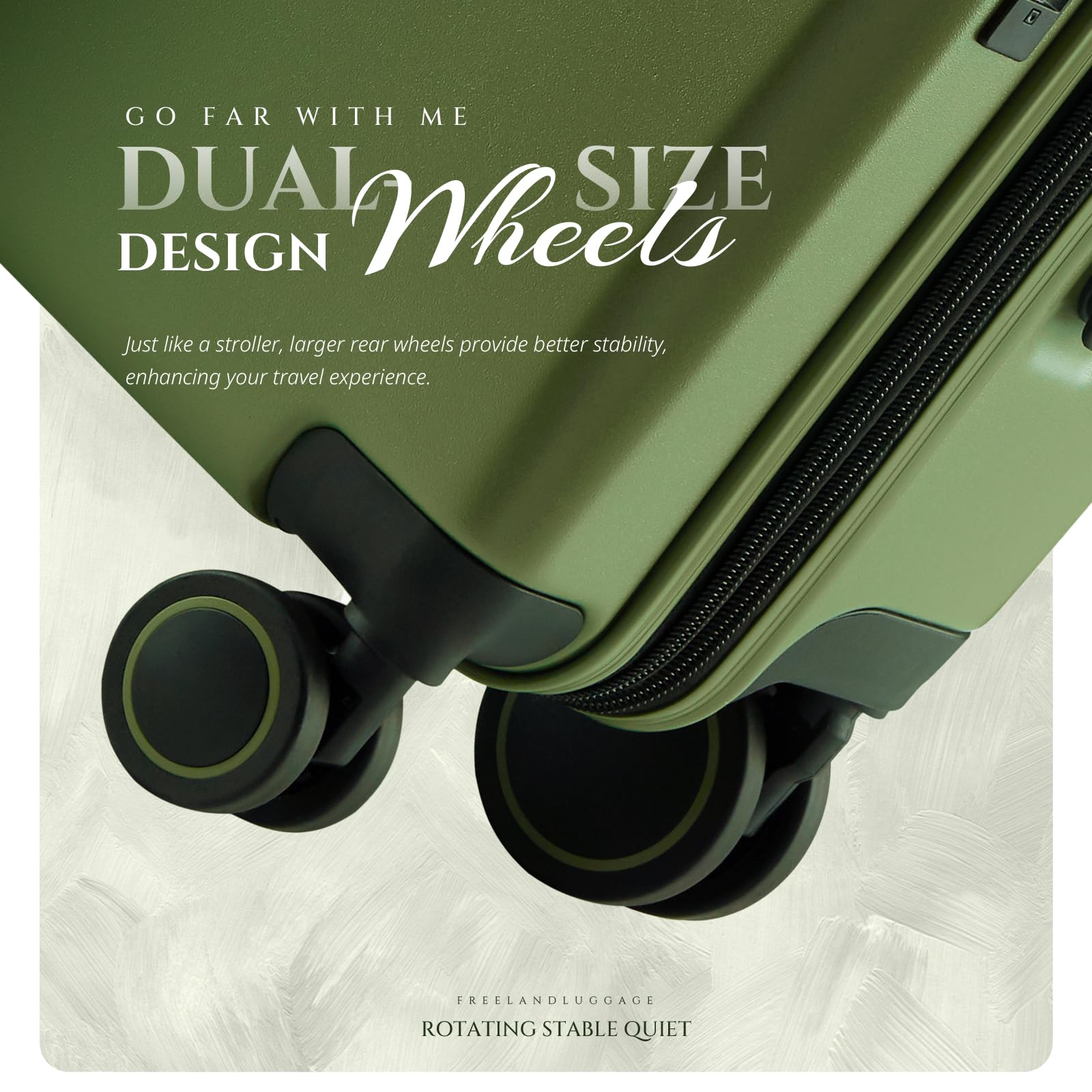 Veraage Freeland Expandable Hardside Carry On Luggage 20-Inch - TSA Approved Spinner Suitcase with X-Large Wheels for Smooth Rolling | Perfect for Air Travel, Business Trips & Weekend Getaways (Green)