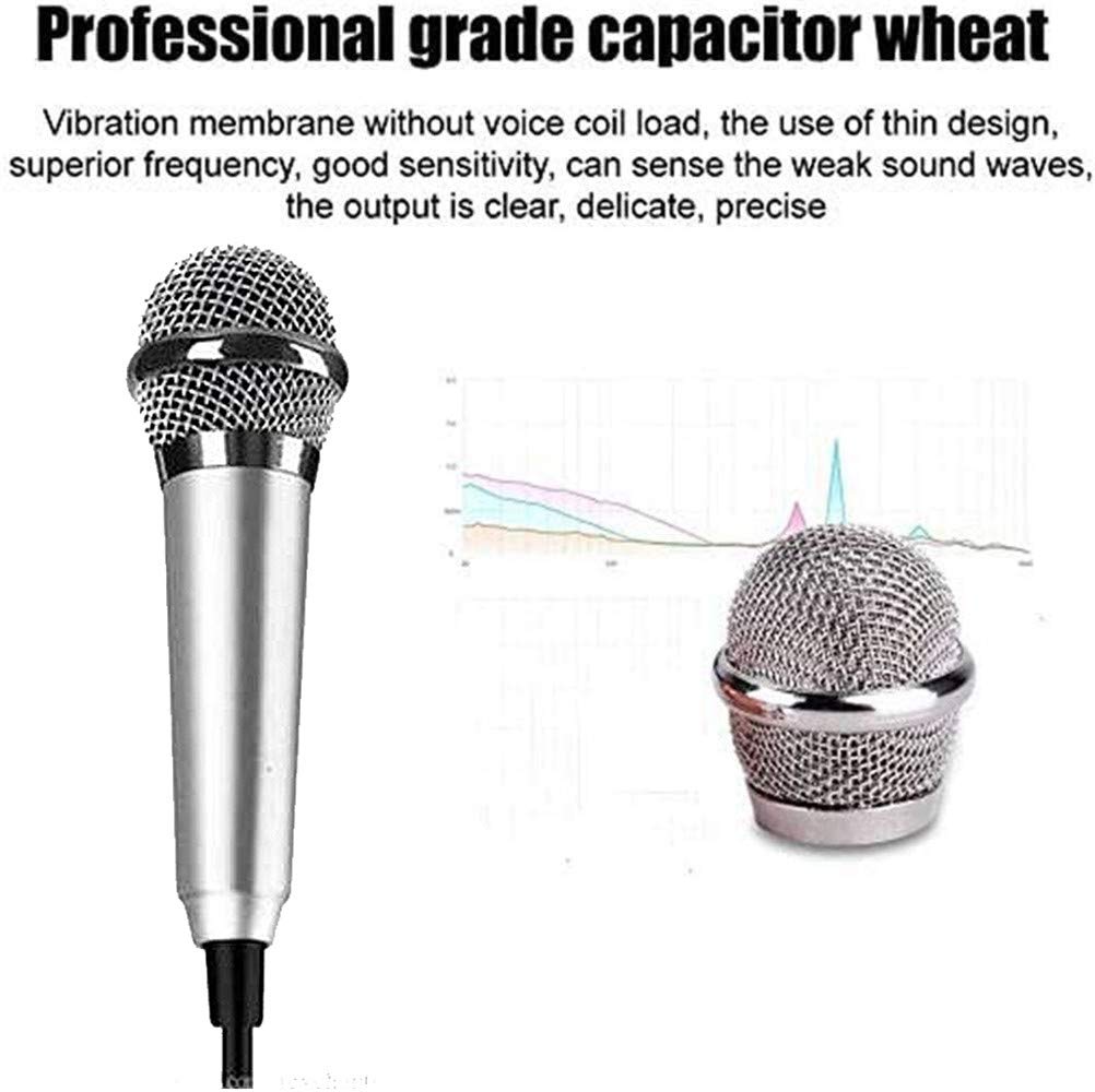 Mini Portable Vocal Microphone for Smartphones, Computers & Tablets - Professional Recording, Chatting & Karaoke Singing (Silver) | Perfect for Live Streaming, Podcasting & Home Studio Use
